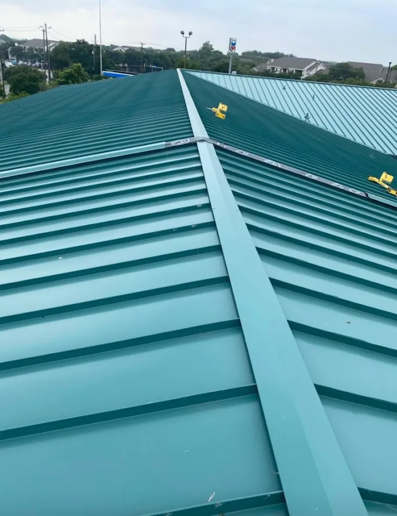 Green commercial metal roof ridge and valley for Metal Roof Repair in Calumet City